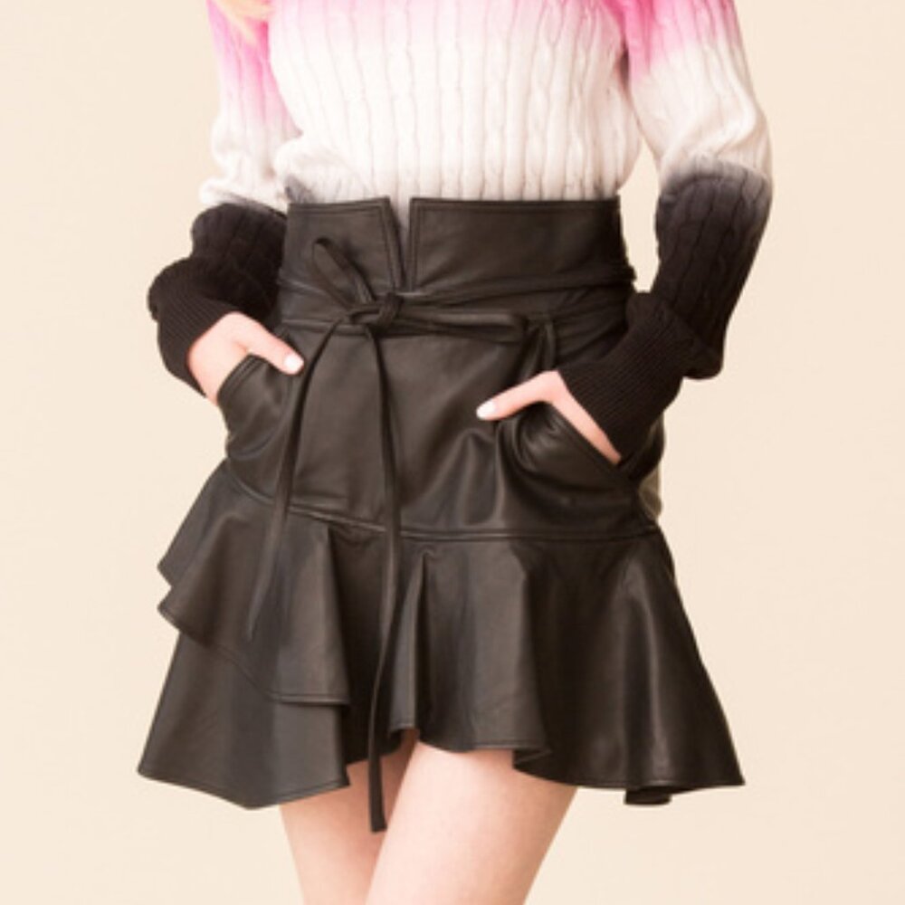 Fantastic Marissa Webb Soraya leather skirt new with tags